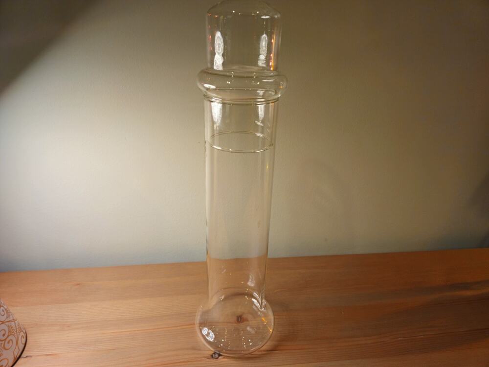 Vintage Pyrex Clear Glass Lab Cylinder 16" with Stopper Laboratory Glassware